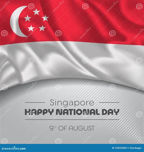 Singapore Happy National Day Greeting Card Banner Vector Illustration