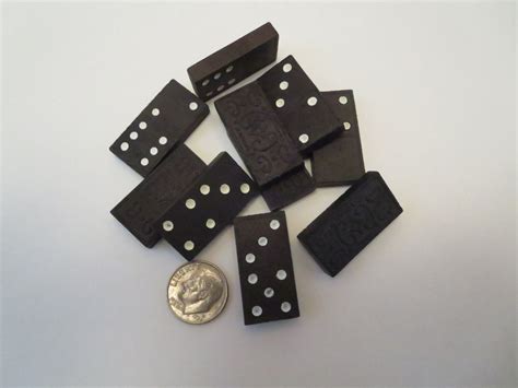 10 Mini Wooden Dominoes Create Domino Jewelry Domino Etsy Domino