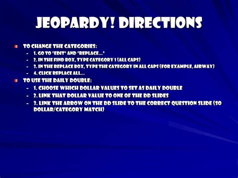 Ppt Jeopardy Directions Powerpoint Presentation Free Download Id