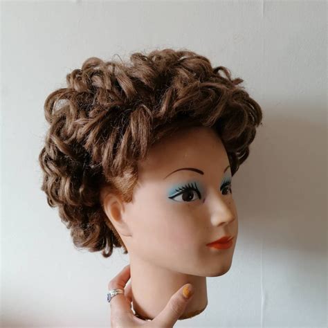 Vintage 1970s Curly Brown Hair Piece Hairtex Wonder Wig Etsy