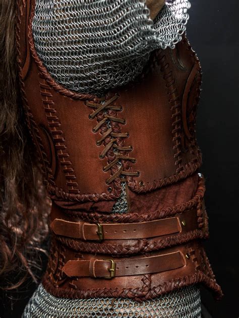 Lagertha Leather Armor Viking Women Breastplate Larp And Etsy In 2021