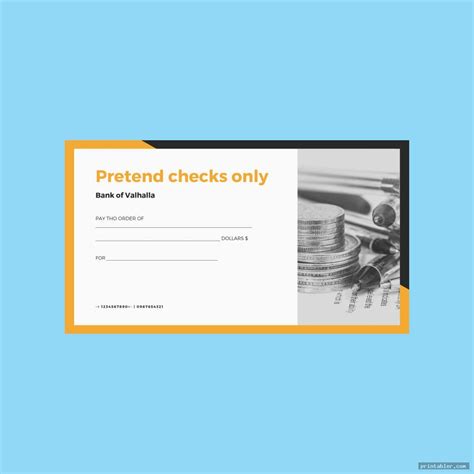 Pretend Checks Printable