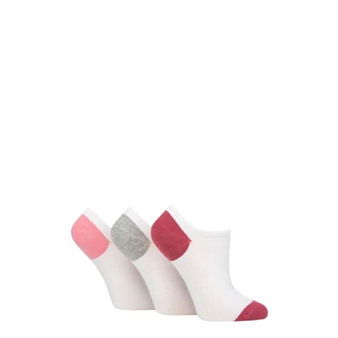 Ladies 3 Pair Pringle Plain And Patterned Cotton Trainer Socks From Sockshop