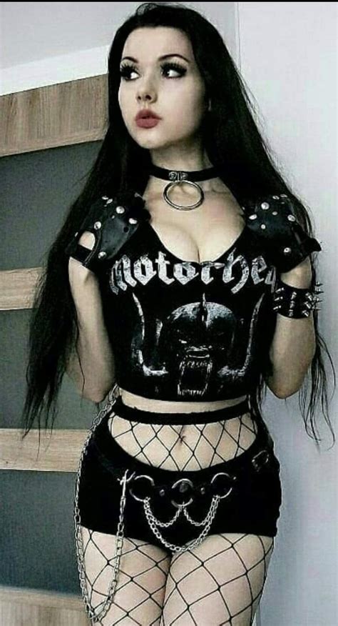 Pin By Karen On Lemmy Gothic Outfits Hot Goth Girls Metalhead Girl
