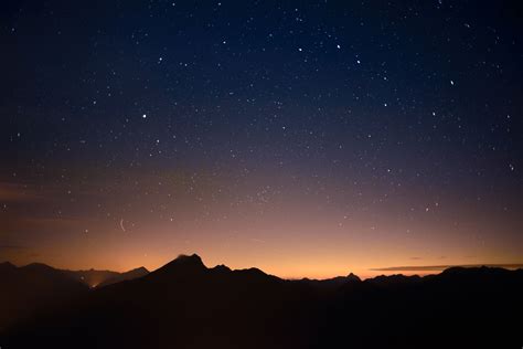 Free Images Horizon Mountain Sky Night Star Dawn Atmosphere