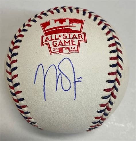 Mike Trout Autographed 2014 Asg Logo Baseball Mlb Auctions