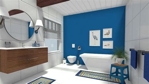 Easy Bathroom Update Add A Blue Accent Wall Bathroom Accent Wall