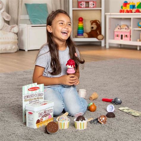 Melissa And Doug Scoop And Top Wooden Ice Cream Play Set