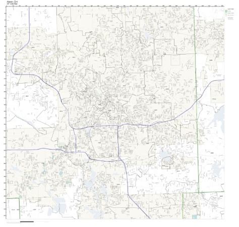 Zip Code Wall Map Of Akron Oh Zip Code Map Not Laminated