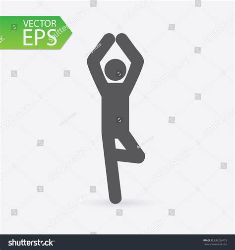 Stick Figure Yoga Pose Vector Icon Stock Vector Royalty Free