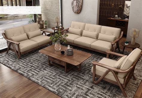 Teak Wood Modern Latest Wooden Sofa Designs Set