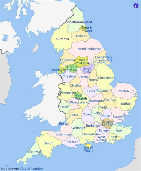Regions Counties And Districts England Map Counties Of England