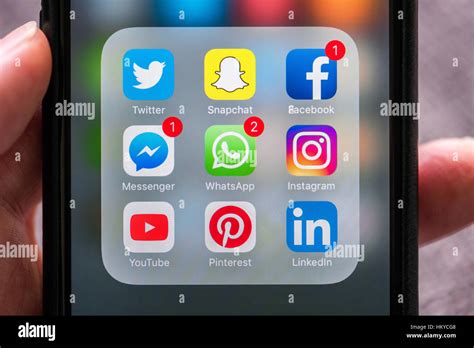 Social Media App Icons Displayed On Apple Iphone Stock Photo 132753608