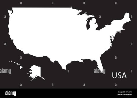 Usa Map Black And White Map
