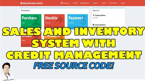 Online source code of sales and inventory system. Sales and Inventory System with Credit Management for Appliances | Free Source Code Download ...
