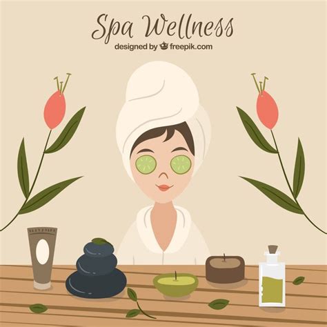 relaxed woman in a spa vector free download
