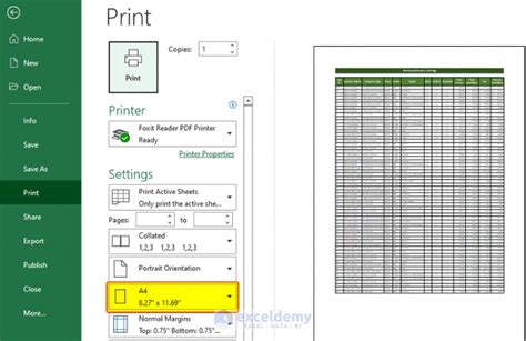How To Print Excel Sheet In A4 Size 4 Ways Exceldemy