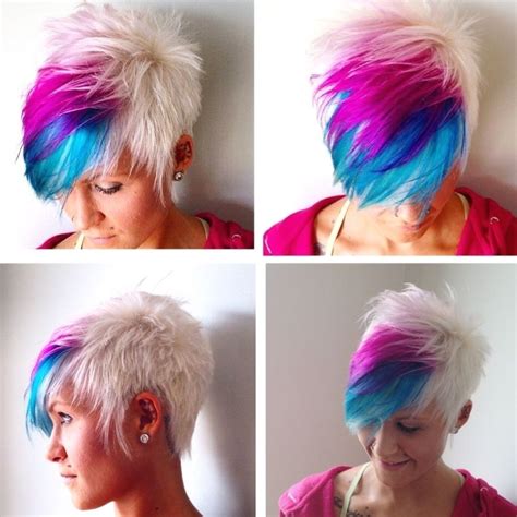 Rainbow Pixie Hair Styles Bright Hair Short Hair Color Bright