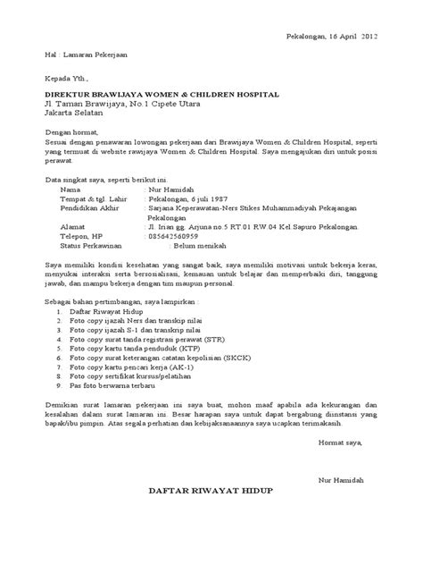 Di bawah ini, kami telah menyediakan berbagai contoh. Lamaran Kerja & CV S.1 Ners.pdf