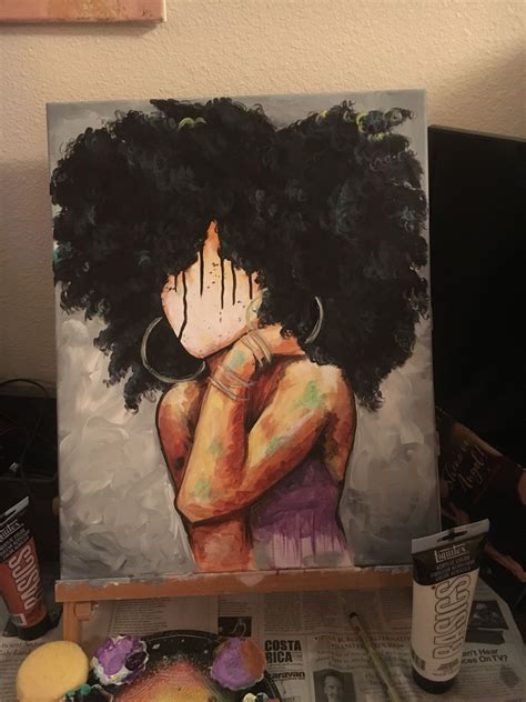 Pin By Shantel Monique On Cool Art In 2023 Afro Painting Afro Hair