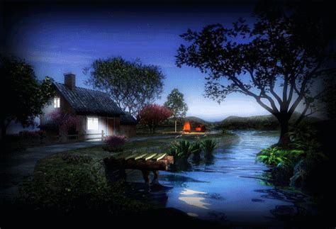Cottage By River Digital Art Gallery Beautiful Landscapes 3d Nature