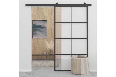 Be Basic Skjutdörr aluminium med ESG glas 102 5x205 cm svart Svart