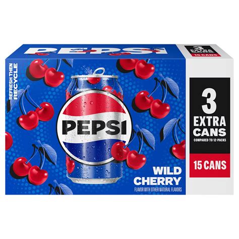 Pepsi Wild Cherry Cola 15 Pk Cans Shop Soda At H E B