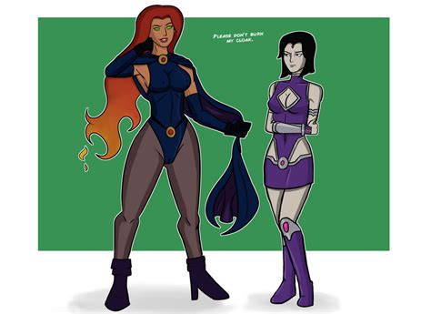Starfire And Raven Costume Swap By Polmanning On Deviantart