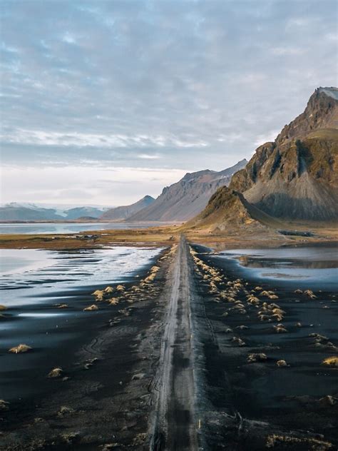 Aerial Of The Icelandic Stokksnes Mountain Range In Iceland During