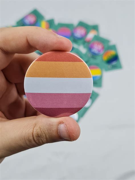 Lesbian Pride Pin Badge Lesbian Flag Badge Mm Etsy Uk