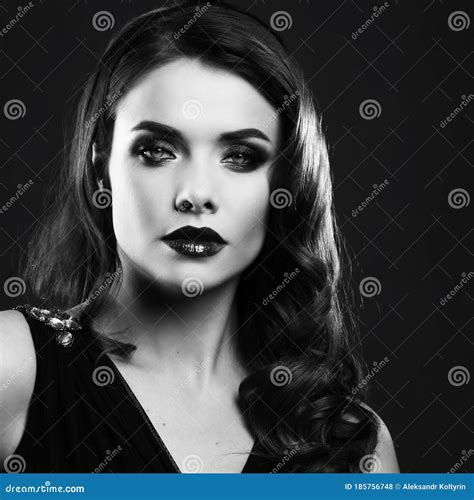 Femme Fatale In The Style Of Black And White Movies Stock Photo Image Of Brunette Artist