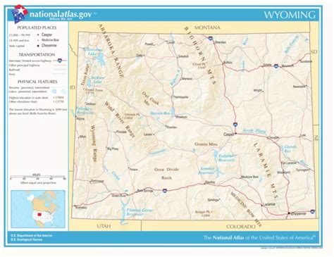 Wyoming State Reference Laminated Wall Map 19500 Picclick