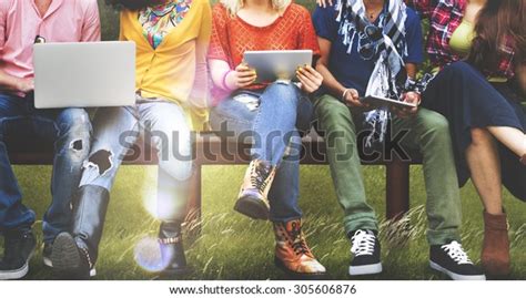 Youth Friends Friendship Technology Together Concept Stock Photo Edit