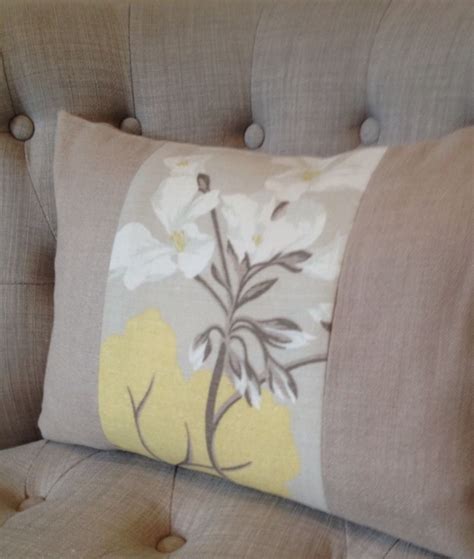 Cushion Cover In Laura Ashley Millwood Camomile And Bacall Truffle 12x16 Cushions For Sale