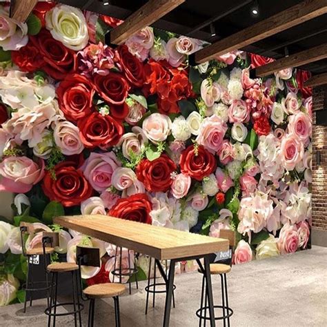 Modern 3d Rose Flowers Wallpaper Romantic Living Room Wedding House