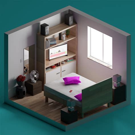 Isometric Bedroom Please Critique My Work Rblender Blender
