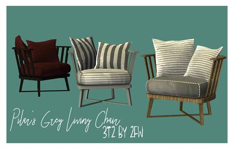 Pilar Grey Living Chair 3t2 Sims 4 Cc Furniture Living Rooms Sims 4
