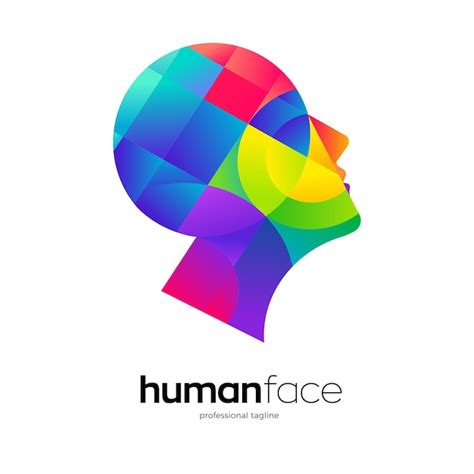 Premium Vector Colorful Human Face Artificial Intelligence Logo Design