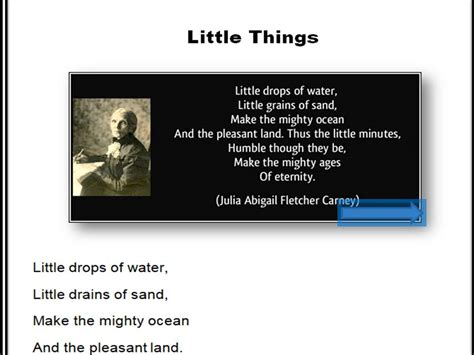 Little Things Poem By Julia Abigail Fletcher Carney