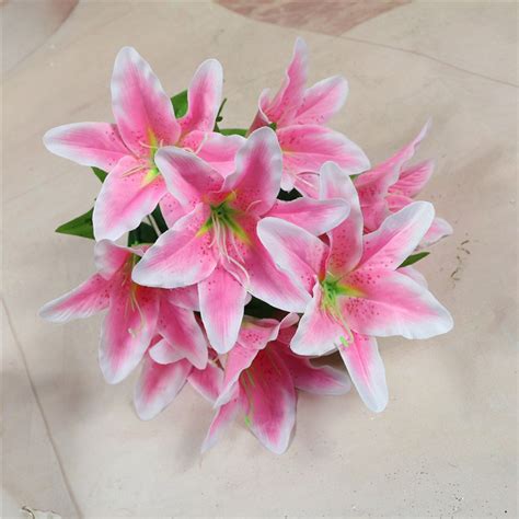 9 flowers artificial flower silk lily bouquets for etsy
