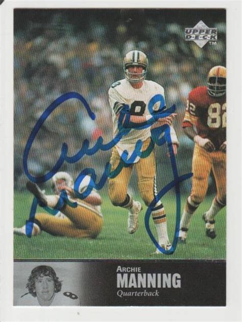 Archie Manning Autographed 1997 Upper Deck Legends Card Signed New