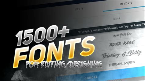 1500 Best Fonts Pack 1 For Gfx Designediting Font Pack 2021 Youtube