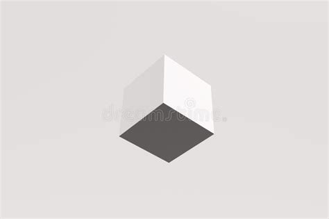 geometrical cube shape levitating on white background abstract geometrical shapes stock