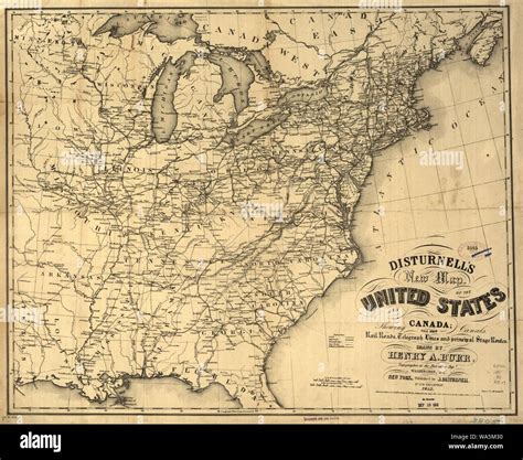 Disturnells New Map Of The United States And Canada Showing All The