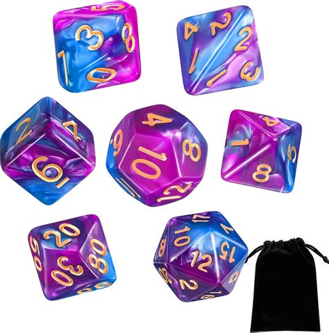 Yongbest Polyhedral Dice7 Pieces Table Games Dice 7 Sided Polyhedral