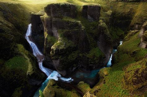 Travel Trip Journey Fjaorargljufur Canyon In Iceland