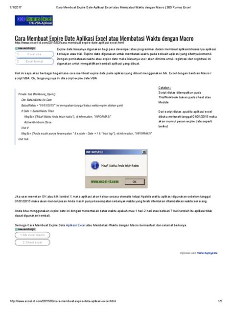 Silahkan gunakan file di atas sesuai dengan fungsinya. Cara Membuat Expire Date Aplikasi Excel Atau Membatasi ...