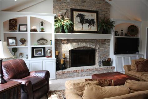Stone Fireplace With Built In Bookcases