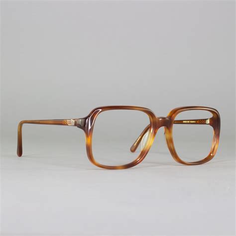 70s Vintage Glasses Amber Eyeglasses Square Eyeglass Frame Etsy