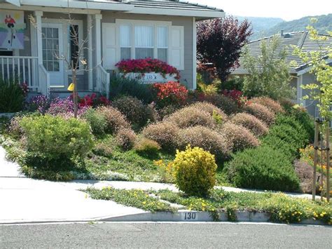 Because they catch your attention first, the rest of the small garden landscape beyond will seem to. Shrub Filled Front Yard